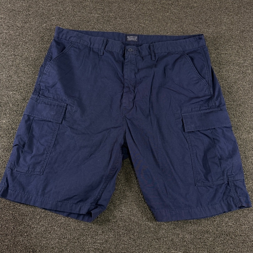 Levi Strauss & Co. Cargo Shorts Mens 42 Navy Blue Ripstop Utility EUC